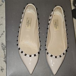 Valentino patent leather rockstud flats